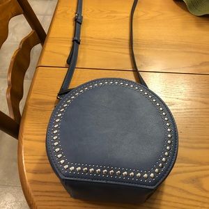 Denim blue cross body bag